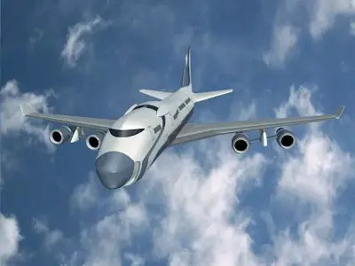 Futuristic commercial jet concept 3D model