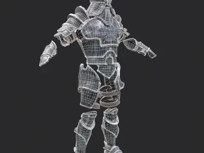 Fantasy Medieval Bearded Viking Armour Low-poly 3D model