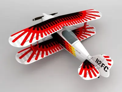Christen Eagle Biplane Aerobatic Aircraft Low-poly 3D model