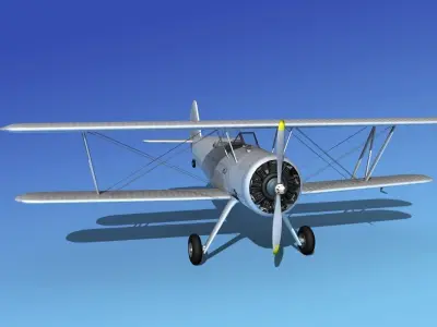 Stearman PT-17 Kaydet Unpainted 3D model