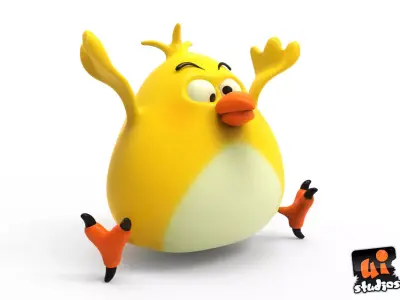 Fat Bird Low-poly 3D model