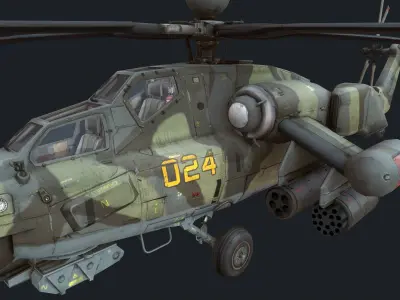 Helicopter Mi-28 Low-poly 3D model
