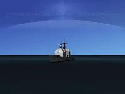 USS Vicksburg CG-69 LP Low-poly 3D model