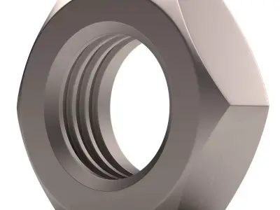 Hex Thin Nut Low-poly 3D model