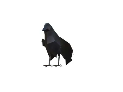 Animated Crow Lowpoly Art Style Low-poly 3D model