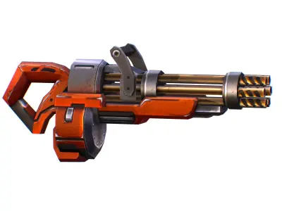 Assault heavy machine gun cannon naff barrel blaster laser arms Low-poly 3D model