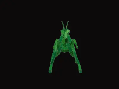 Polygonal Praying Mantis Low-poly 3D model
