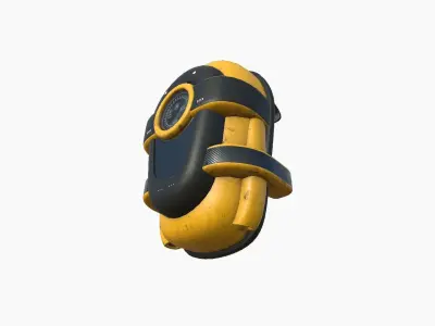 SciFi Backpack C10 Yellow - Fashion Character Design Low-poly 3D model