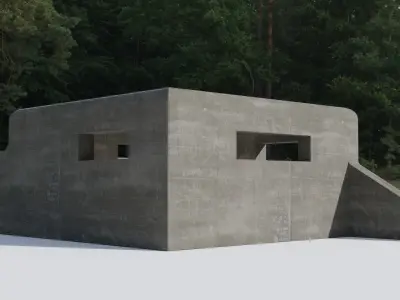 WW2 Bunker Low-poly 3D model