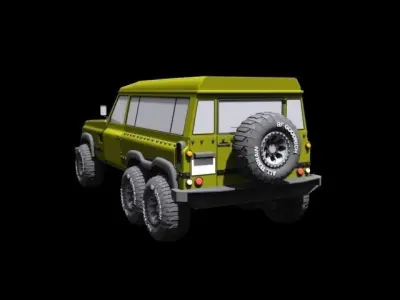 Kahn-avci-6x6 land rover jeep Low-poly 3D model