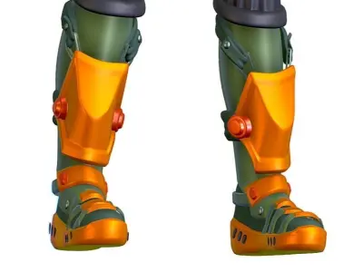 Subdivision 3D Woman Military Costume Armor Low-poly 3D model