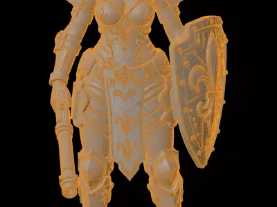 Battle Sister Warrior Figurine 3D Print Model 3D print model