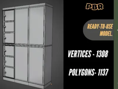 Vintage American Industrial Low-poly 3D model Low-poly 3D model