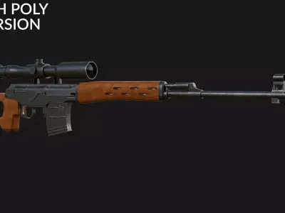 Dragunov SVD Low-poly 3D model