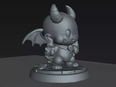 Tiny Demon Cute Miniature STL 3D print model