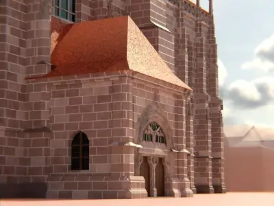 The Black Church - Monument Low-poly 3D model