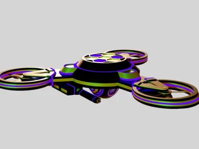 Tri Copter Low-poly 3D model