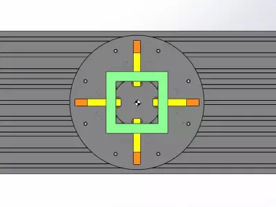 Four jaw synchronous clamping chuck 3D model