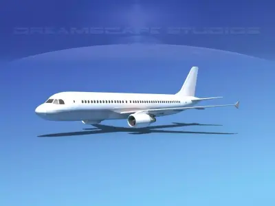  Airbus A320 LP Unmarked Low-poly 3D model