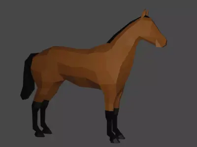Horse Low Poly Low-poly 3D model