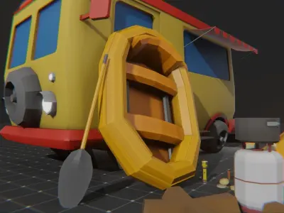 Survival Pack lowPoly Low-poly 3D model