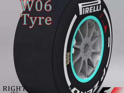 W06 Medium front tyre Low-poly 3D model