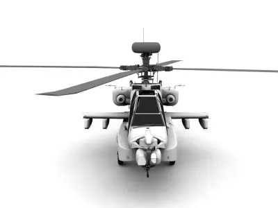 AH-64D Apache Helicopter Low-poly 3D model
