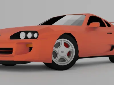 Toyota Supra mk4 low poly Free low-poly 3D model