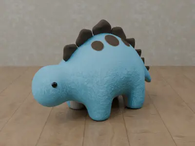 Dinosaur Plush Toy - Stegosaurus Low-poly 3D model