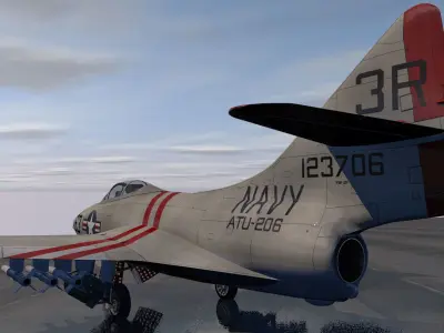 Grumman F9F-2 Panther 3D model