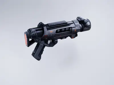 Stylized Sci-Fi Shotgun - Low Poly 3D Weapon Model Free 3D model