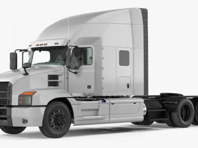 Semi Truck Generic Simple Interior 3D model