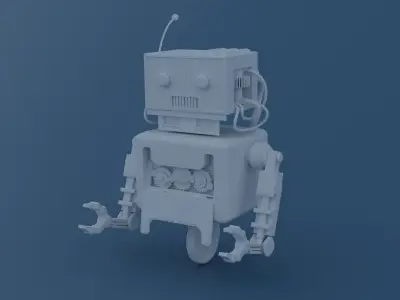 Old Rusty  Robot  Low-poly 3D model