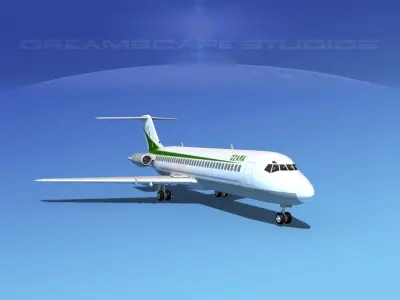 Douglas DC-9-30 Ozark Airlines 3D model