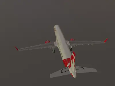 Air Canada Rouge airbus a321-211 low poly 3D Model Low-poly 3D model