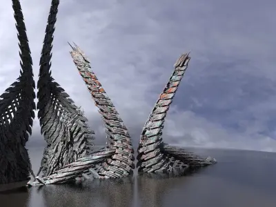 Dragon claw buildings 3D model