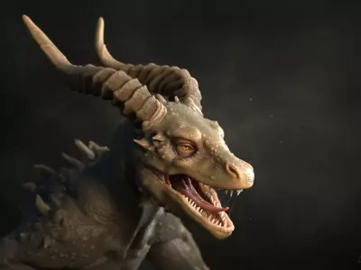 Drakonian beast Low-poly 3D model