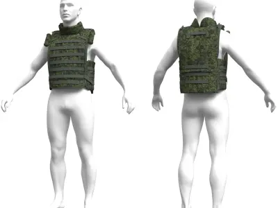 Russian Army Bulletproof Vest 6b45 Ratnik - Marvelous Designer 3D model