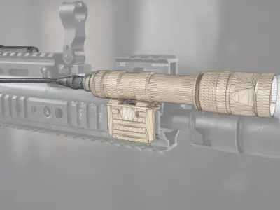 Surefire M600V LED IR Scout Rifle Weapon Mounted Light Low-poly 3D model