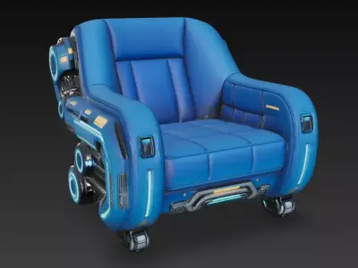 Futuristic Sci-fi Chair Low-poly 3D model get