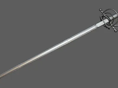 Clamshell Rapier Low-poly 3D model