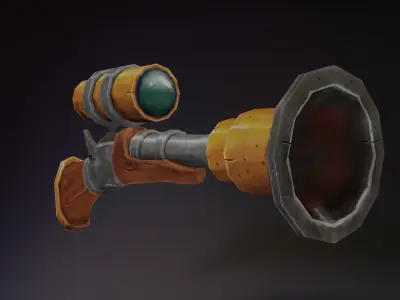 Rifle - handpainted Low-poly 3D model