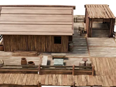 Old Lake House 26 PBR 4K GameReady Low-poly 3D model