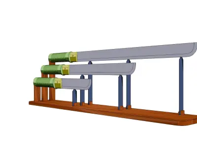 3 Knives for FREE in cartoon style Free 3D model