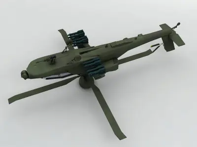 AH 64D Helicopter  -2 Low-poly 3D model