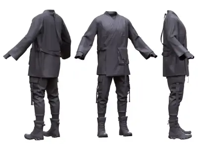 Male Military Outfit 6 Low-poly 3D model