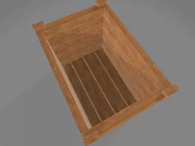 Wooden-Crate wooden box Free low-poly 3D model