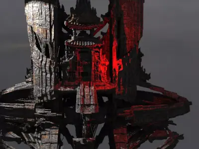 Secret Demon Shogun temple 3D model