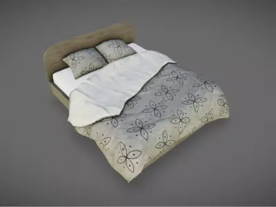 Double Bed 12 Free low-poly 3D model