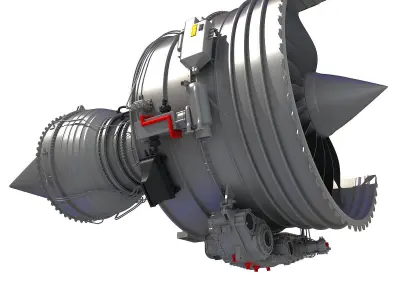 Jet Turbofan Engine Cutaway 3D model